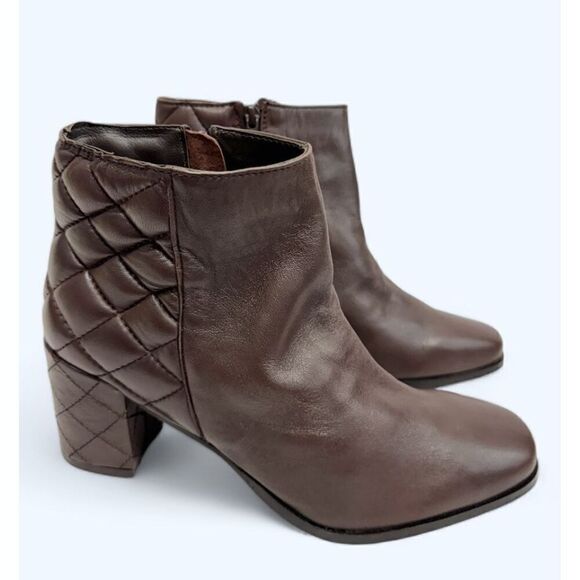 Seychelles Boots Size 9 Brown Leather Block Heel Ankle Booties - Picture 1 of 11